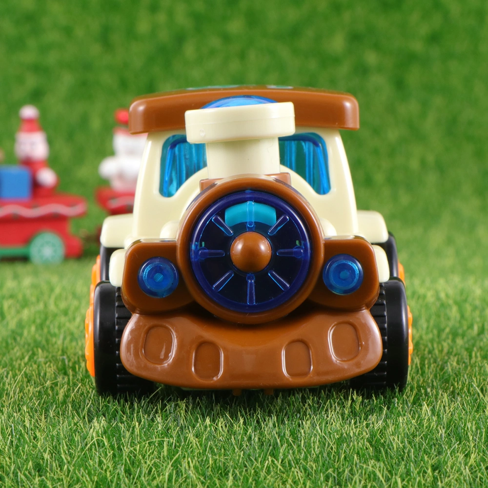 1pc Cartoon Train Plastic Inertia Car Toys Creative Friction Toys Models for Children Kids (Random Color)