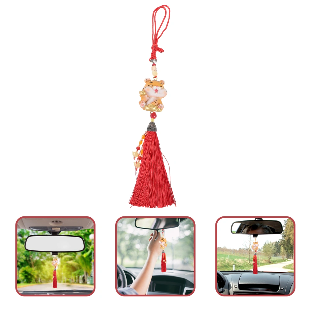 1pc Tiger Tassel Pendant Aromatherapy Tassel Pendant Car Hanging Pendant