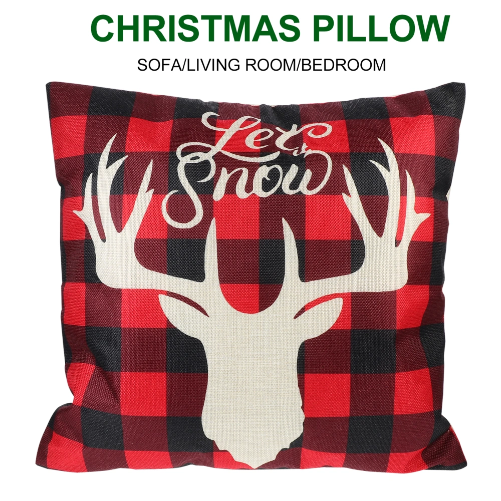 1PC Christmas Pillow Cover Holiday Decoration Farmhouse Rustic Pillow Case