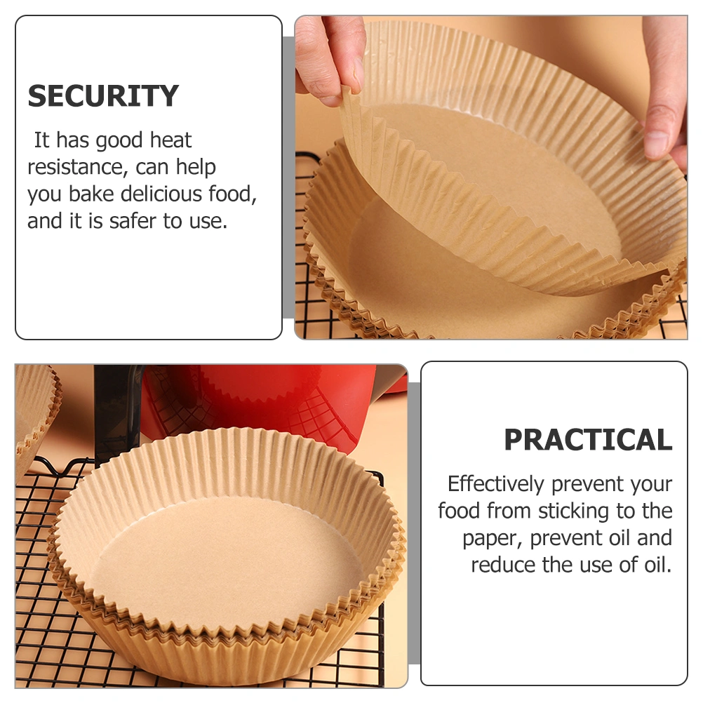 50 Pcs Air Fryer Paper Liner Disposable Baking Liner Non-stick Round Paper Liner
