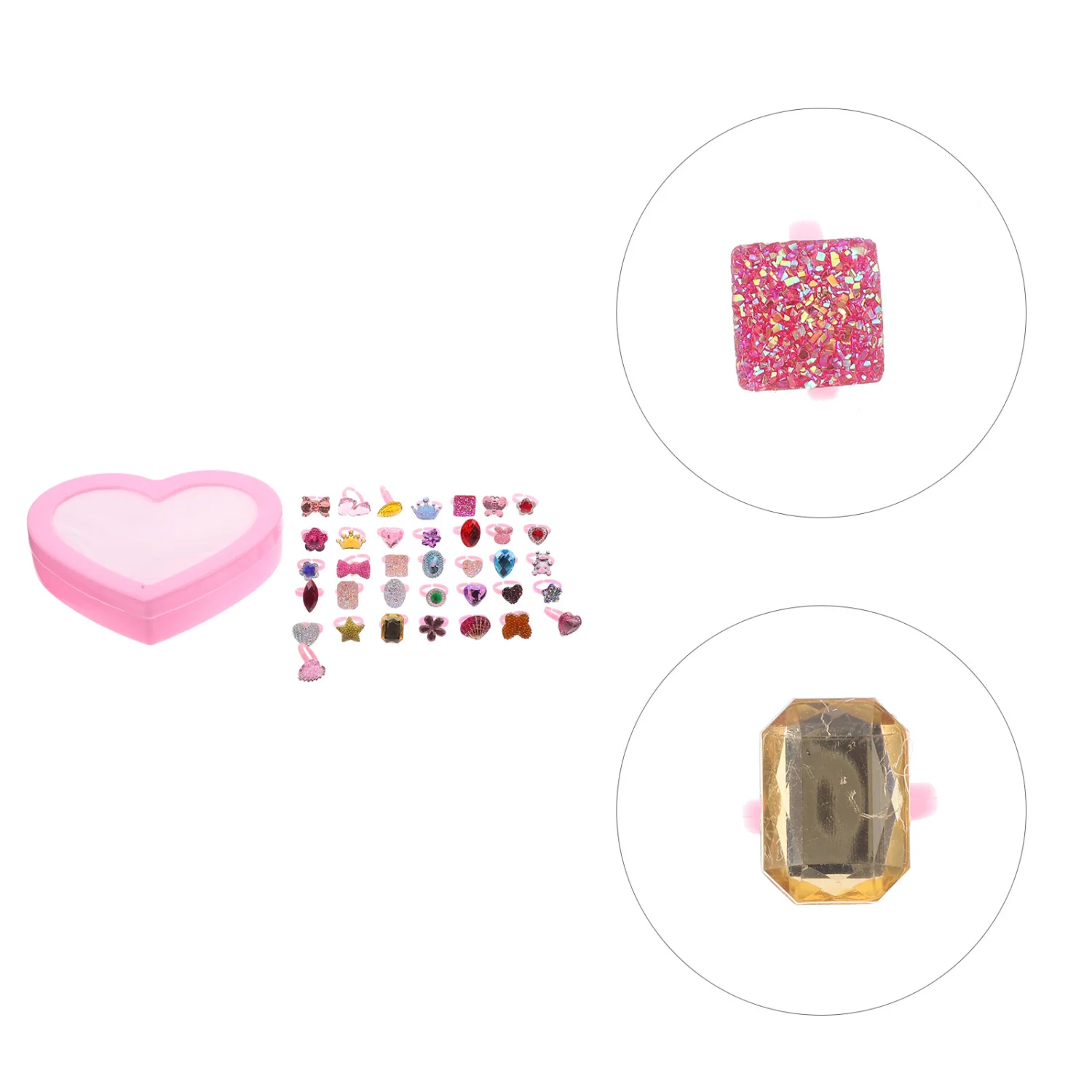 1 Set of Kids Rings Decorative Little Girls Jewelry Rings Girl Pretend Play Finger Rings Props