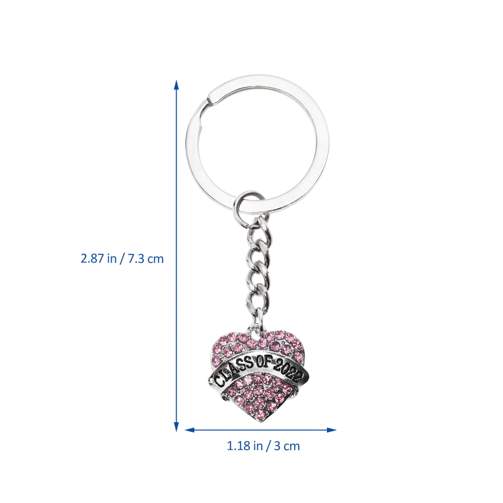  Graduation Key Chain Alloy Key Ring Heart Charm Circle Sweet Graduation Gift