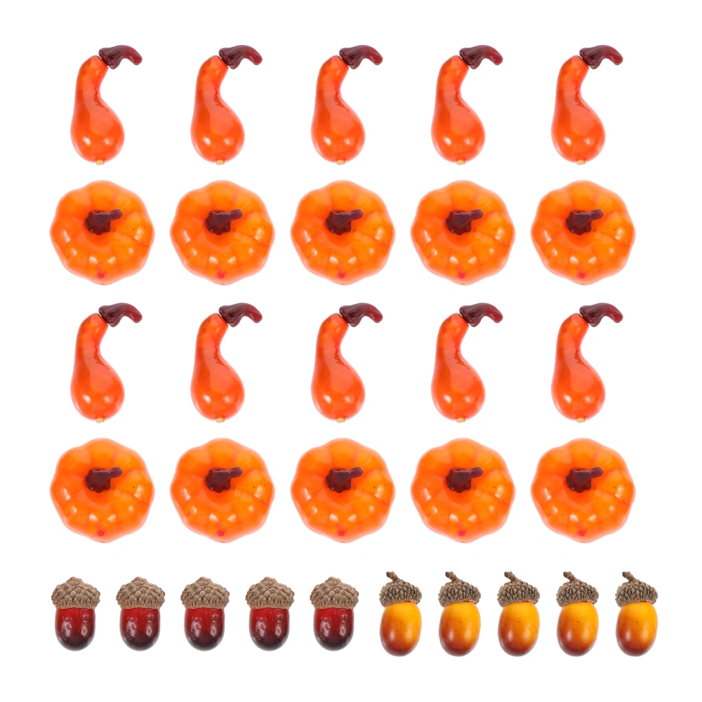 40pcs Artificial Pumpkins Acorn Model Harvest Festival Desktop Ornaments