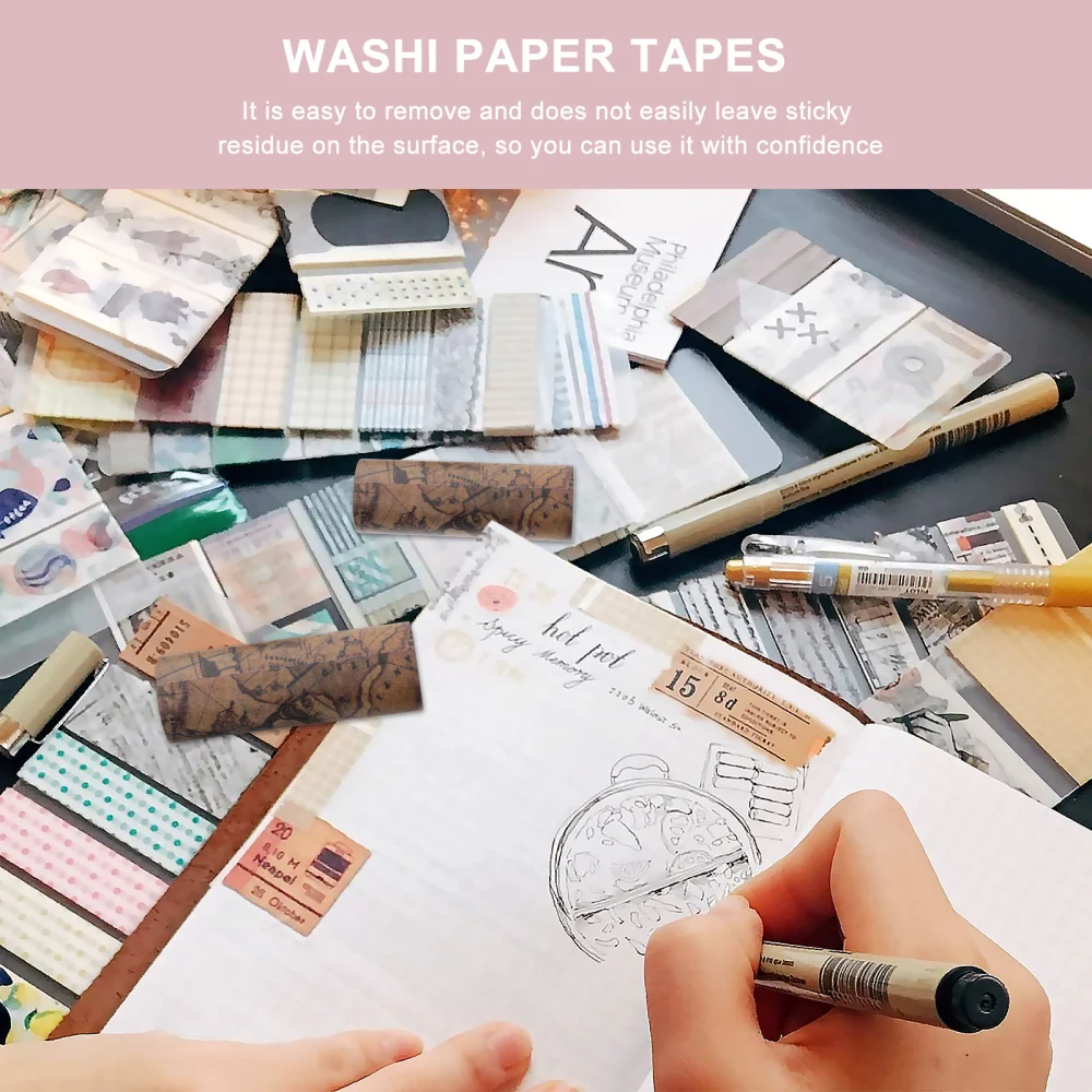 2 Rolls Vintage Theme Washi Tape Crafting Tape Scrapbook Tape Decor DIY Sticker