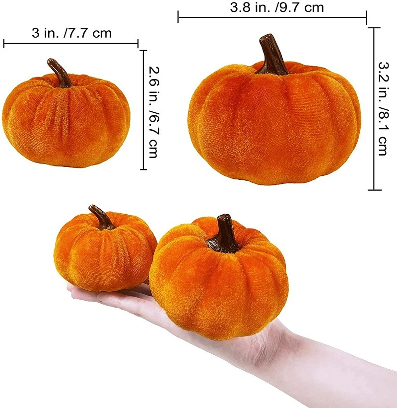 6pcs Artificial Pumpkin Decorations Halloween Fake Pumpkins Fall Harvest Pumpkin Props