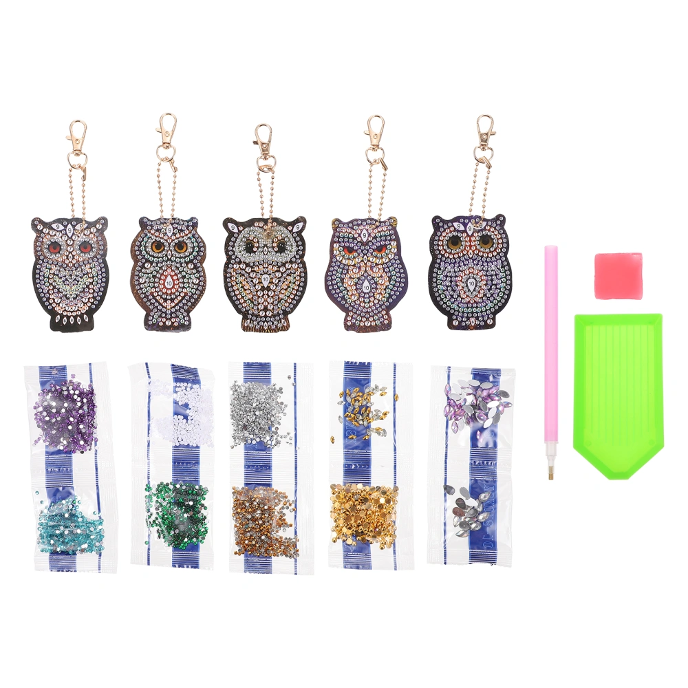 1 Set Colorful Owl Key Chains Pretty Owl Key Rings Practical Painting Key Chains