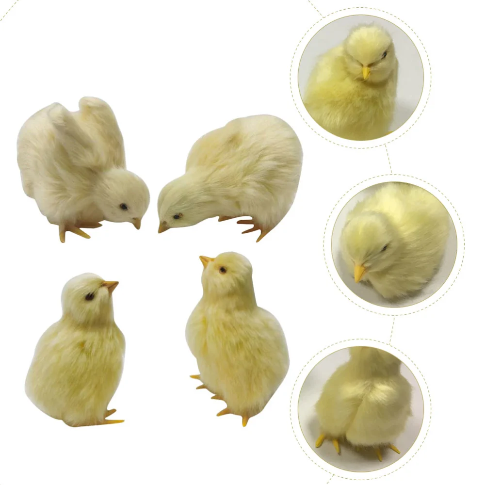 4pcs Creative Plush Chick Housewarming Gifts Chick Decorations for Office