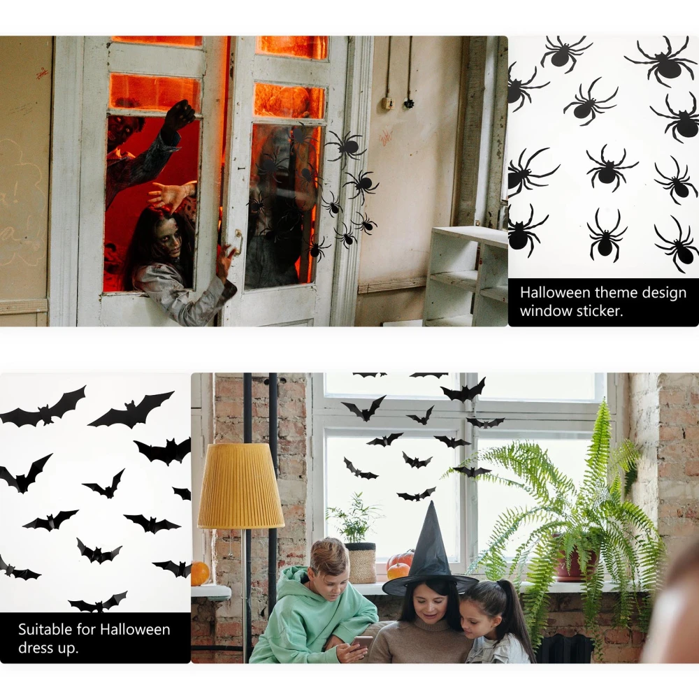 1 Set Halloween Wall Decors Party Wall Stickers Electrostatic Window Stickers