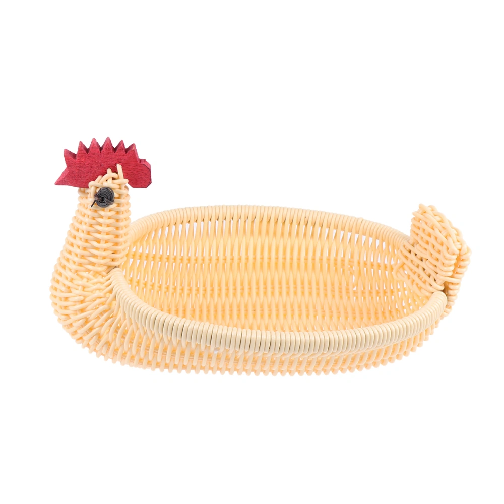 Rattan Woven Storage Basket Fruit Storage Basket Creative Plastic Snack Tray Medium Chicken