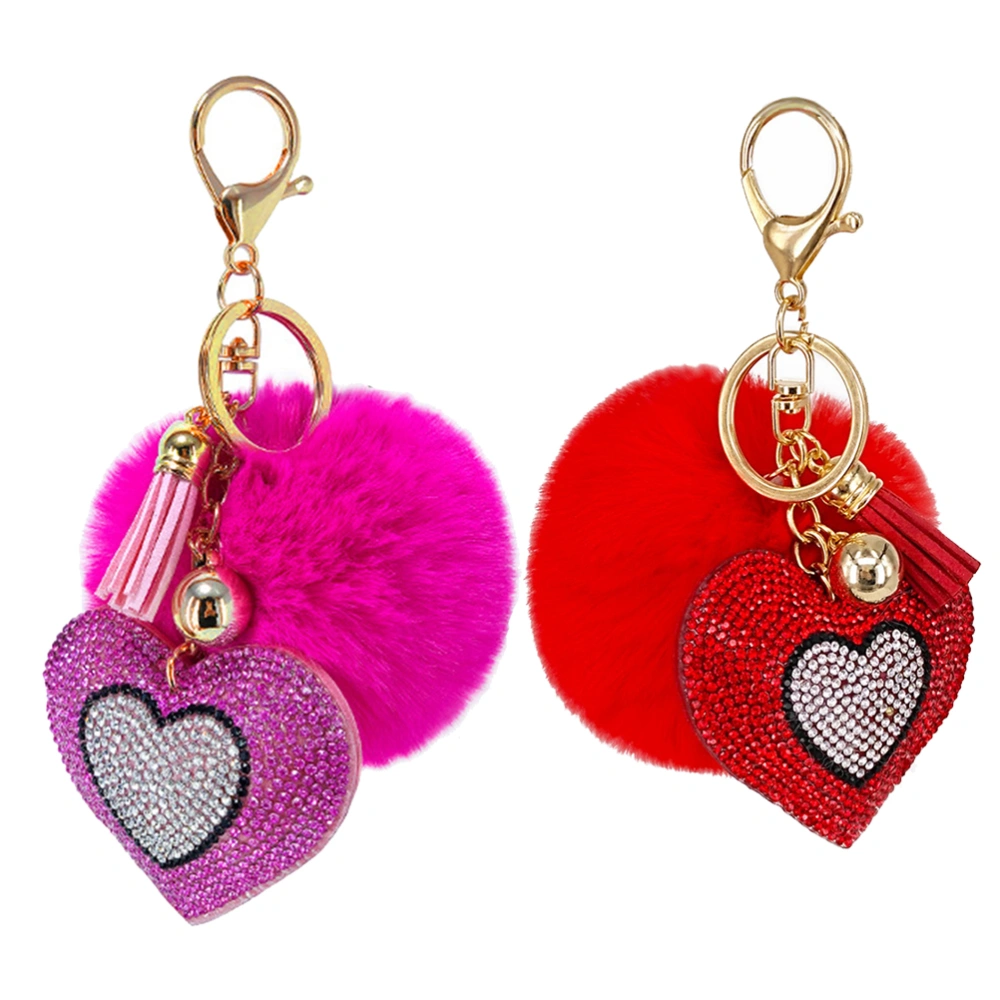 2 Pcs Exquisite Car Pendants Bag Accessories Key Chains Adorable Hangings