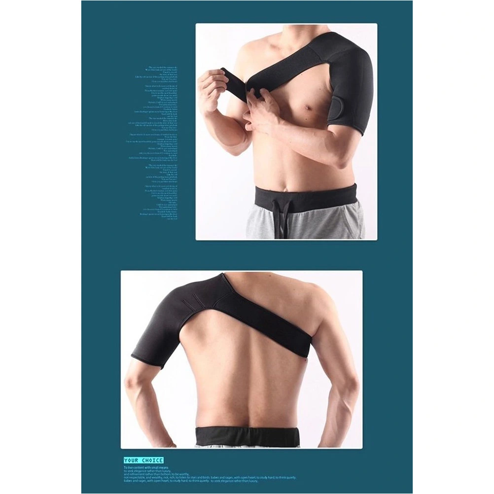 Adjustable Shoulder Support Protective Gear Shoulder Pad Belt for Sports - Left Shoulder (Black)