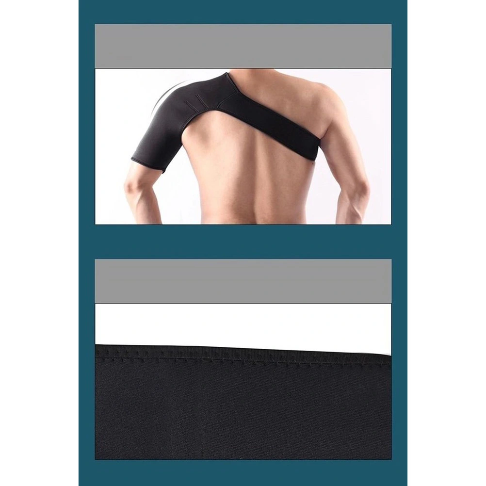 Adjustable Shoulder Support Protective Gear Shoulder Pad Belt for Sports - Left Shoulder (Black)