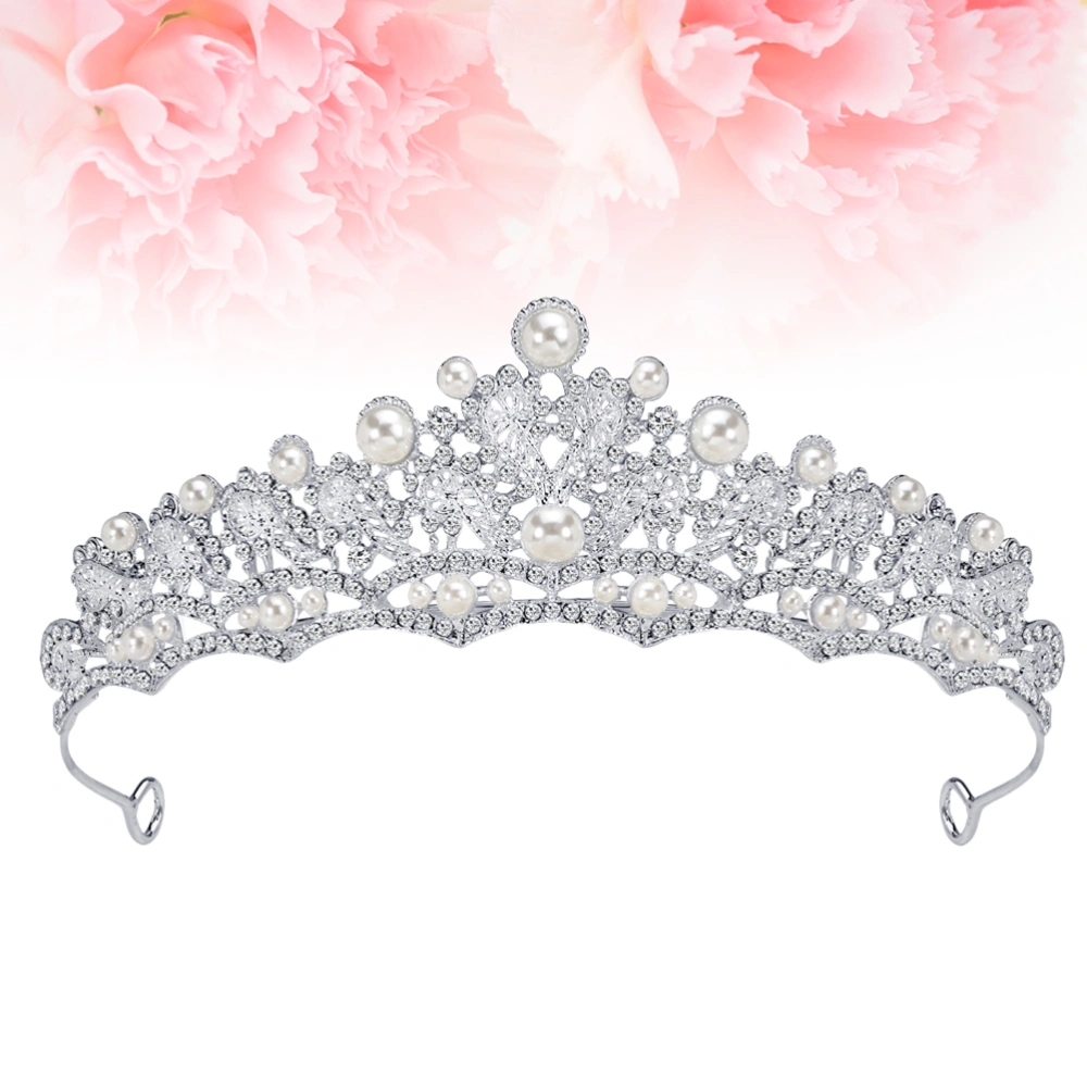 Alloy Rhinestone Bridal Crown Wedding Headband Tiara Hair Accessory Wedding Headpiece (Silver)