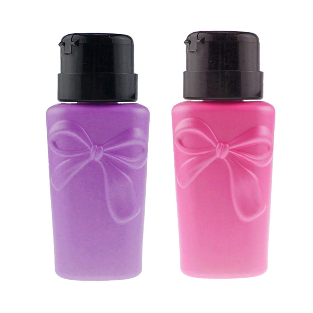 2Pcs Bowknot Leakproof Bottle Pump Bottles Cosmetic Storage Set Dispensers for Cosmetic Liquid