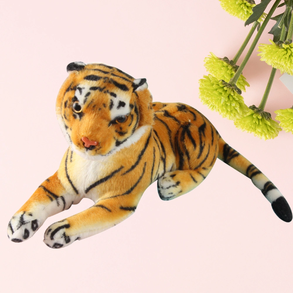 Tiger Stuffed Animal Toys Cuddly Tiger Plush Toy Home Decoration for Kids Children (Yellow)