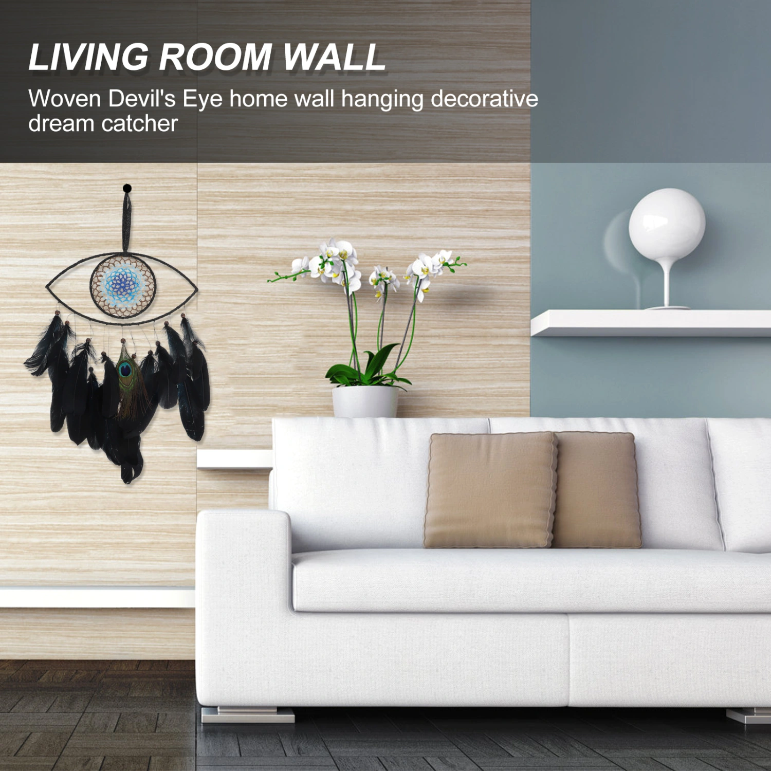 Evil Eye Plume Dreamcatcher Pendant Unique Home Hanging Decor Wall Pendant