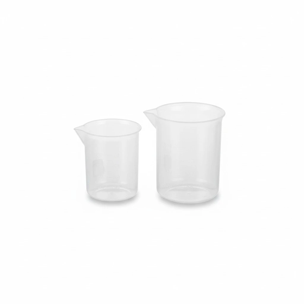 10pcs 100 ml 50ml Measuring Cups Mask Measuring Cup Set Polypropylene Beake Beaker PP Graduated Glass Plastics Laboratory Ware White