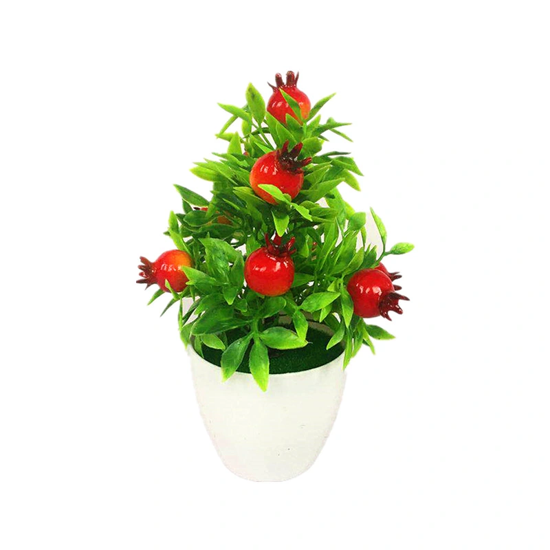 2pcs Artificial Fruit Tree Potted Fruit Tree Bonsai Fruit Tree Decoration Accessory