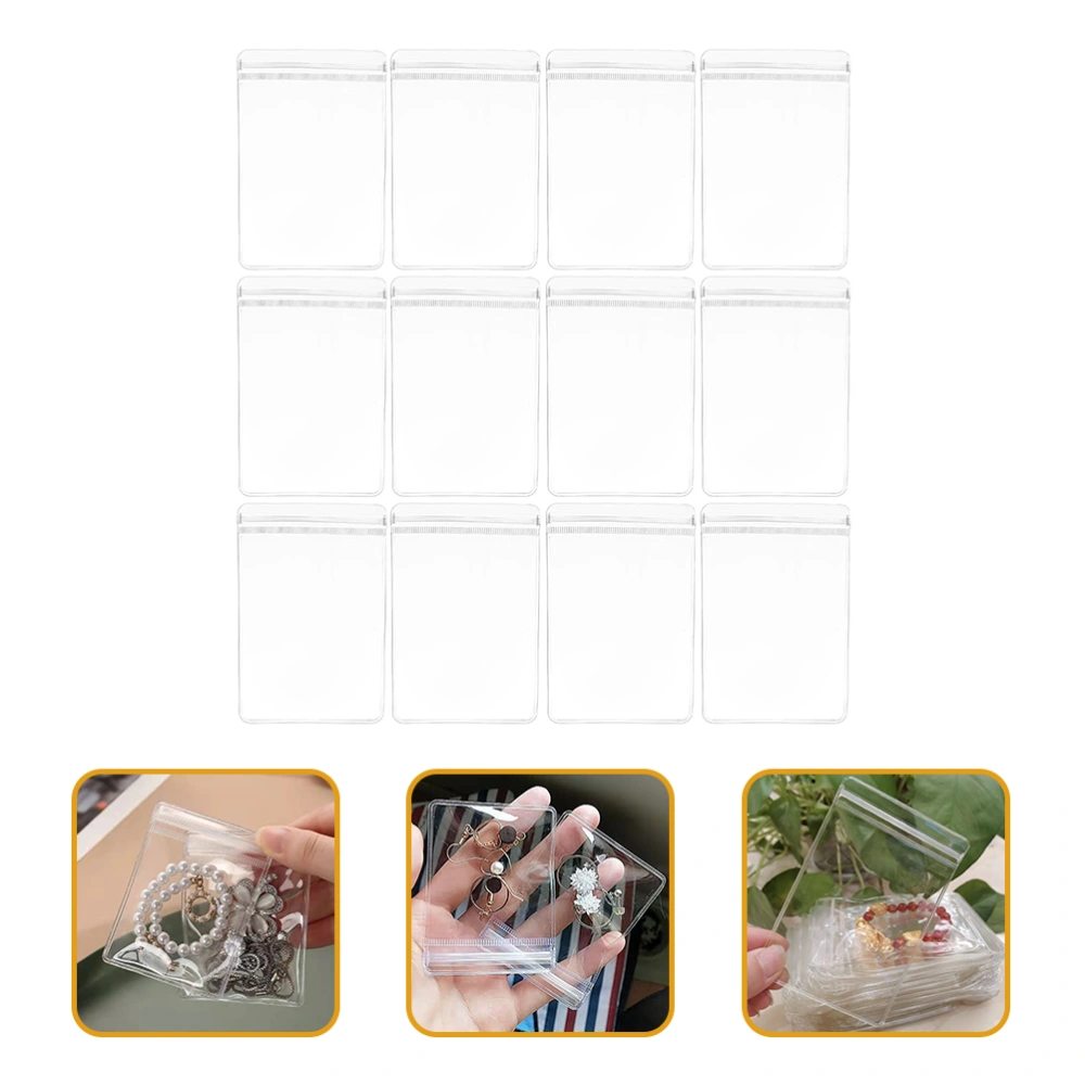 100Pcs Small Clear Self Seal Zipper Bags Self Locking Pockets for Jewelry Gift Cards Candy