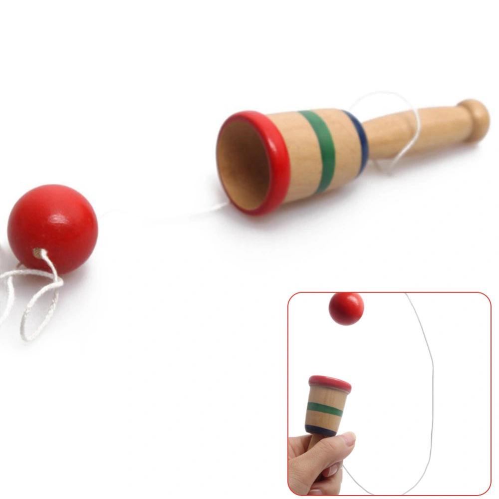 4pcs Wooden Toy Creative Kendama Cup and Ball Toys Catch Skill Game Handcrafted Gifts for Kids