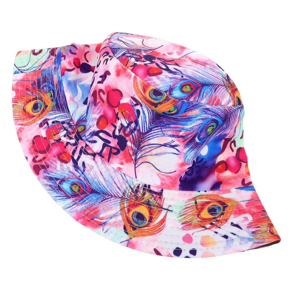 1Pc Pretty Fisherman Hat Double-sided Fisherman Hat Printing Summer Hat