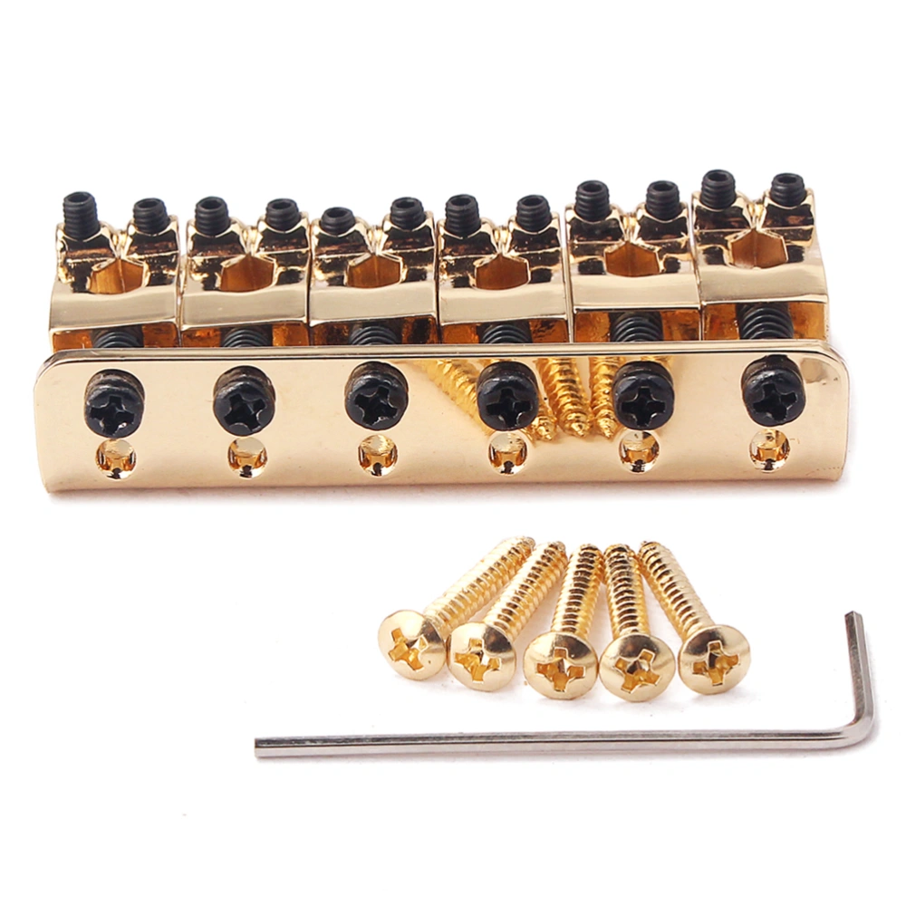 65mm 6 String Fixed Hard Tail Guitar Bridge Guitar Tailpiece For Electric Guitar Use(Golden)