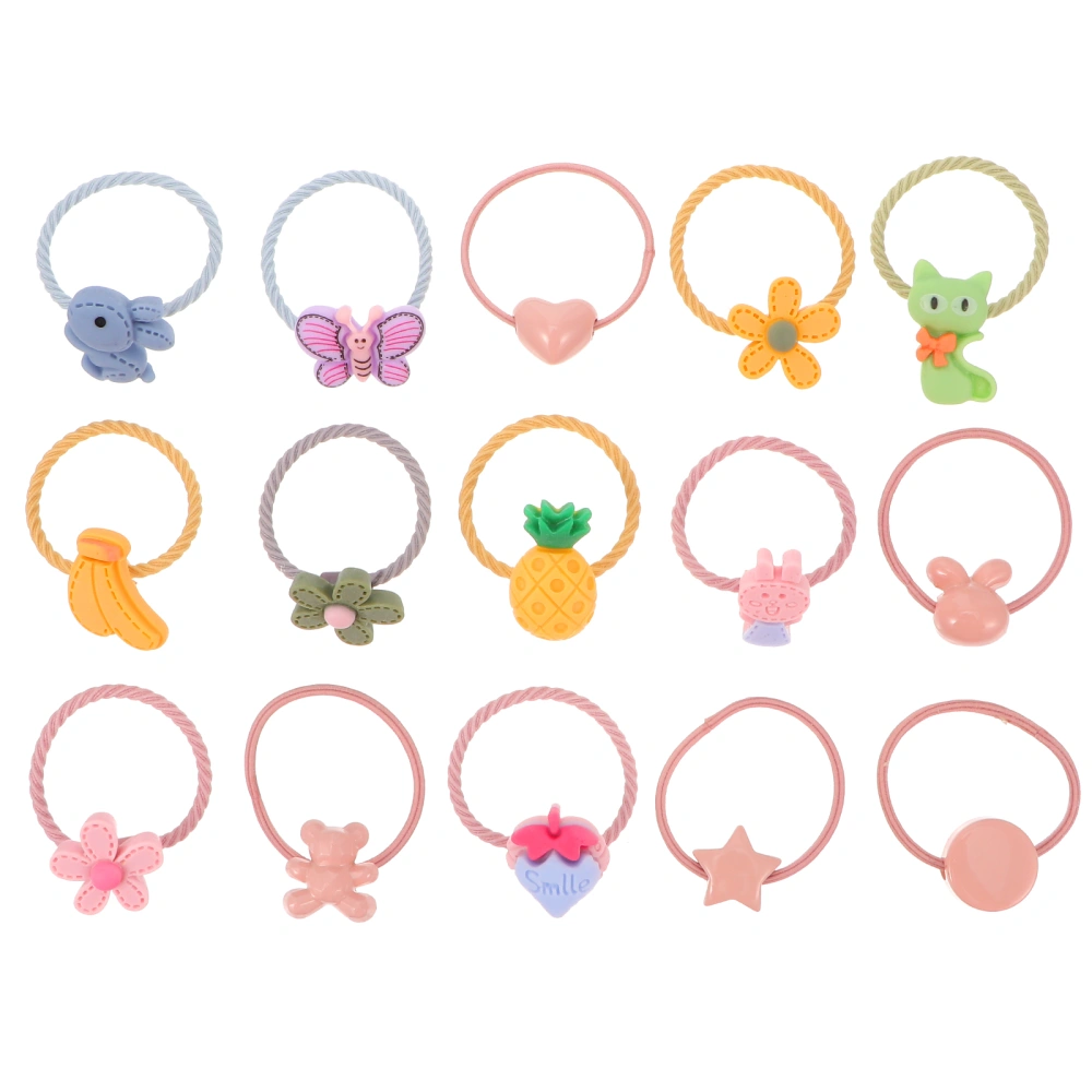 30PCS Cartoon Hair Ties Adorable Hair Ties Decorative Hair Ties(Assorted Pattern)