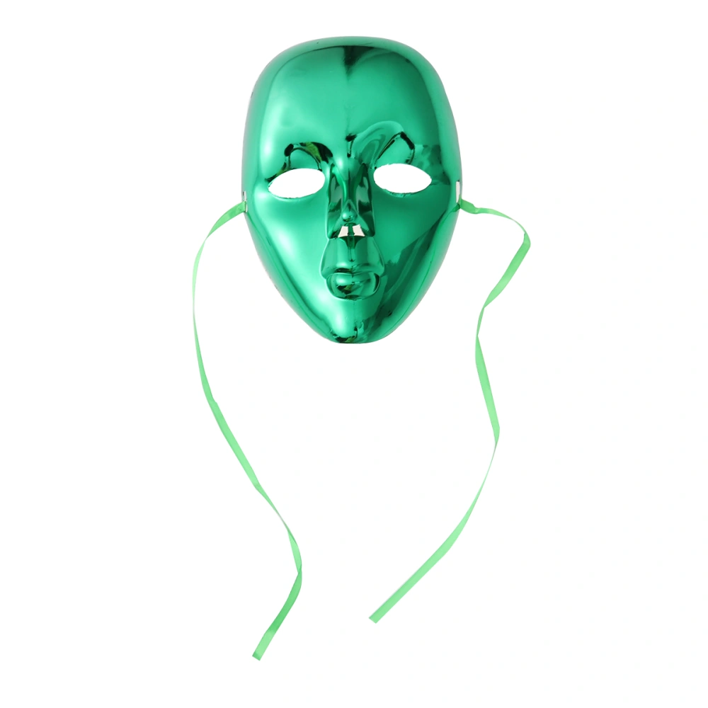 Full Face Masquerade Masks Plated Carnival Face Mask Performance Props with Elastic Head Band(Green)