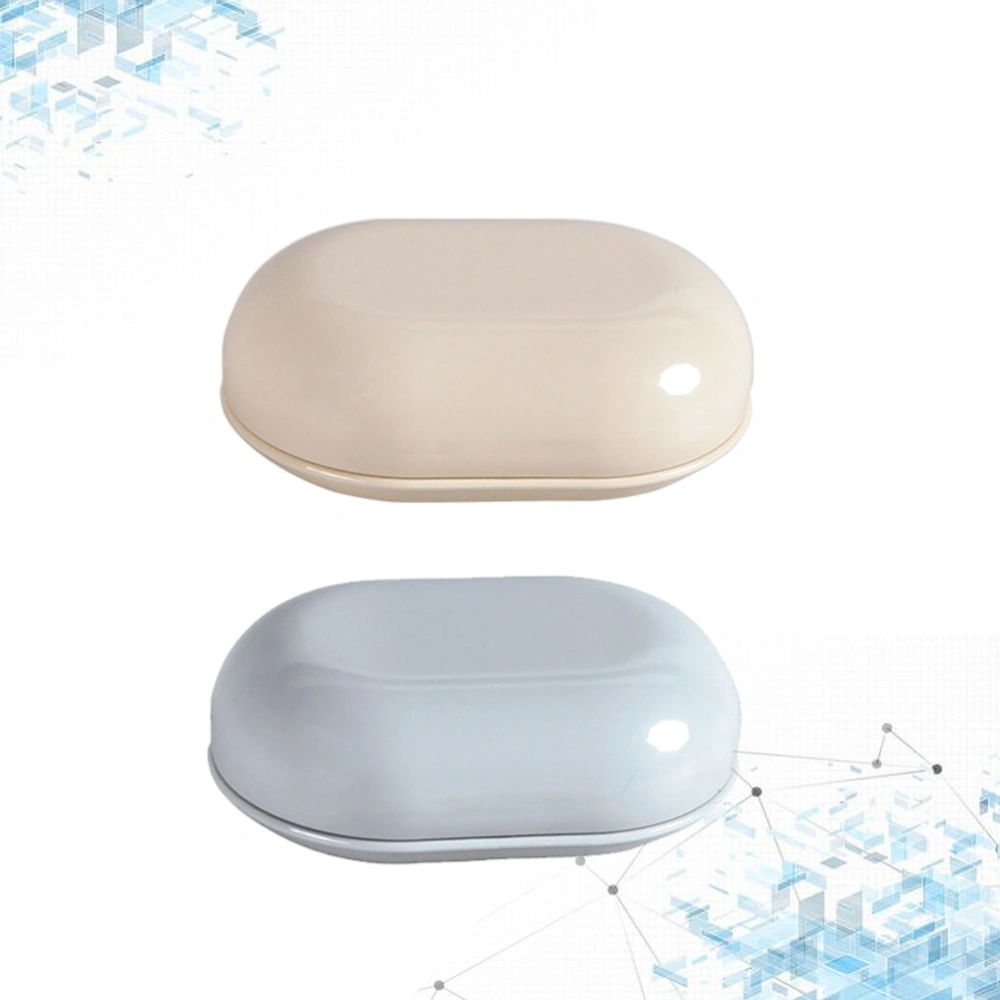 2pcs Portable Soap Boxes Lid Design Soap Holder Travel Soap Dish Dustproof Soap Tray for Home Dorm