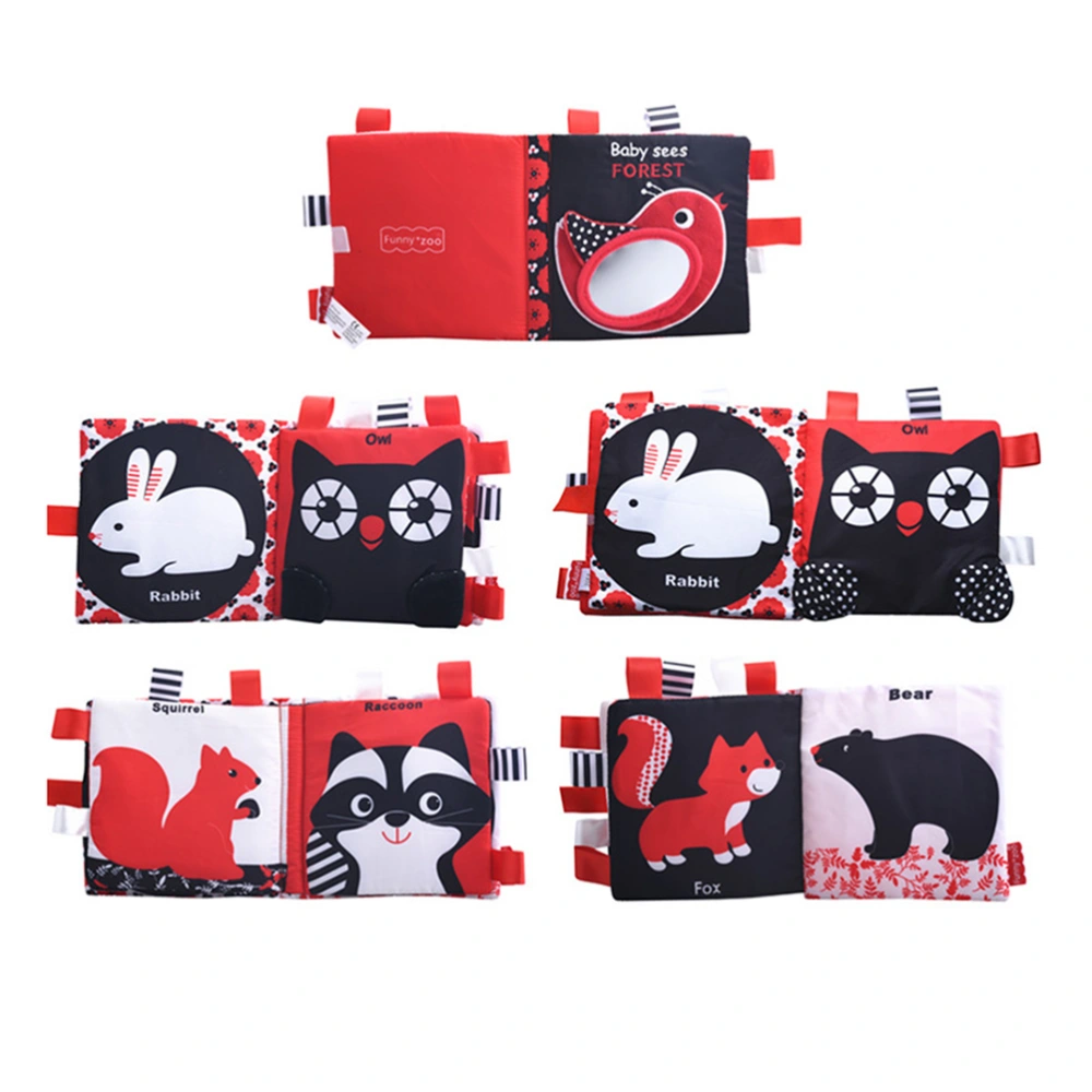 1PC Baby Stereo Cloth Book Visual Cloth Book Black White Enlightening Puzzle Toy Cartoon Animal Ocean Label Cloth Book for Home Bird Style