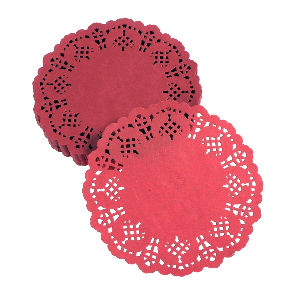 100pcs 5.5Inch 14cm Vintage Lace Decoupage Paper Doilies Crafts Placemats Table Decoration Accessories (Random Color)