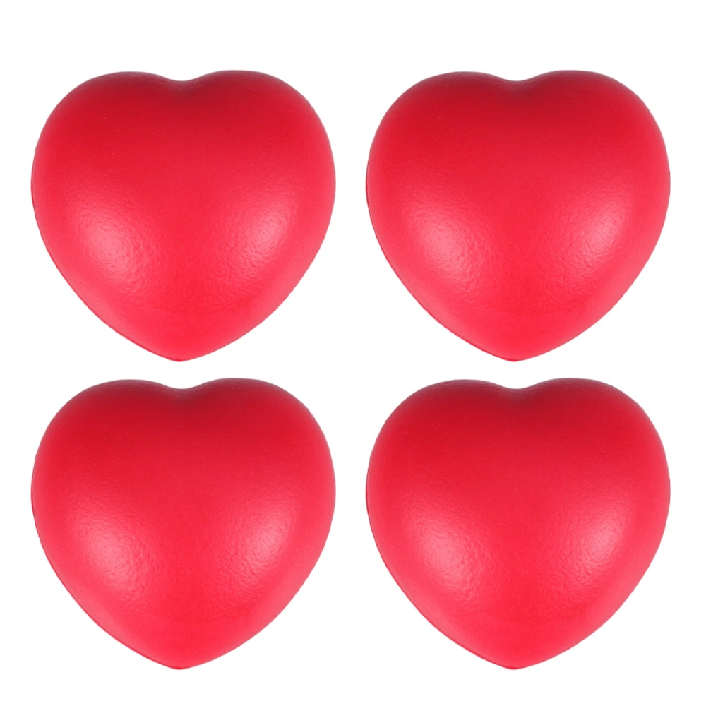 4Pcs Stress Reliever Toy Heart-shaped Balls Pressure Vent Balls Interesting Vent Balls