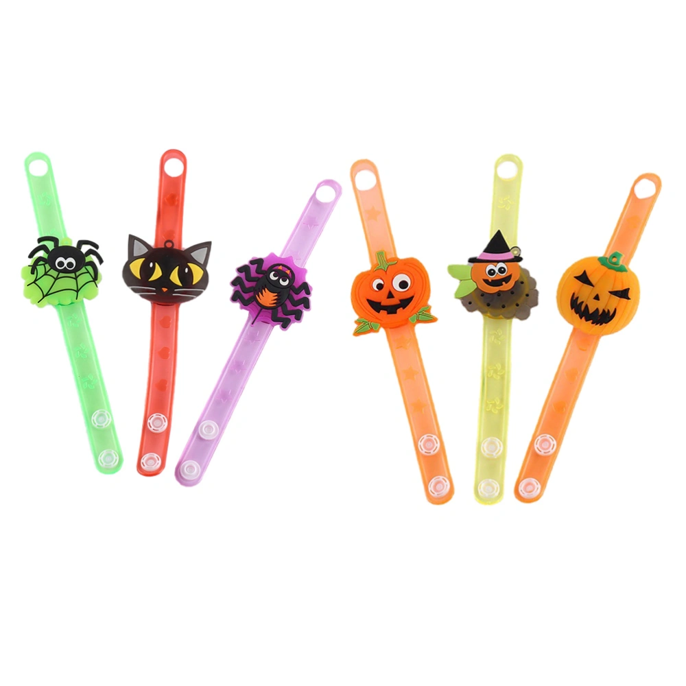 6Pcs Halloween Themed Wristband Creative Luminous Bracelet for Kids Random Style