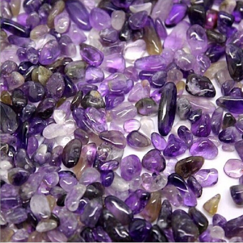 100g Natural Large Amethyst Gravel Ore Tumbled Stones Crystal Healing Specimen Gemstones Minerals Home Desk Aquarium Decor  (Purple)