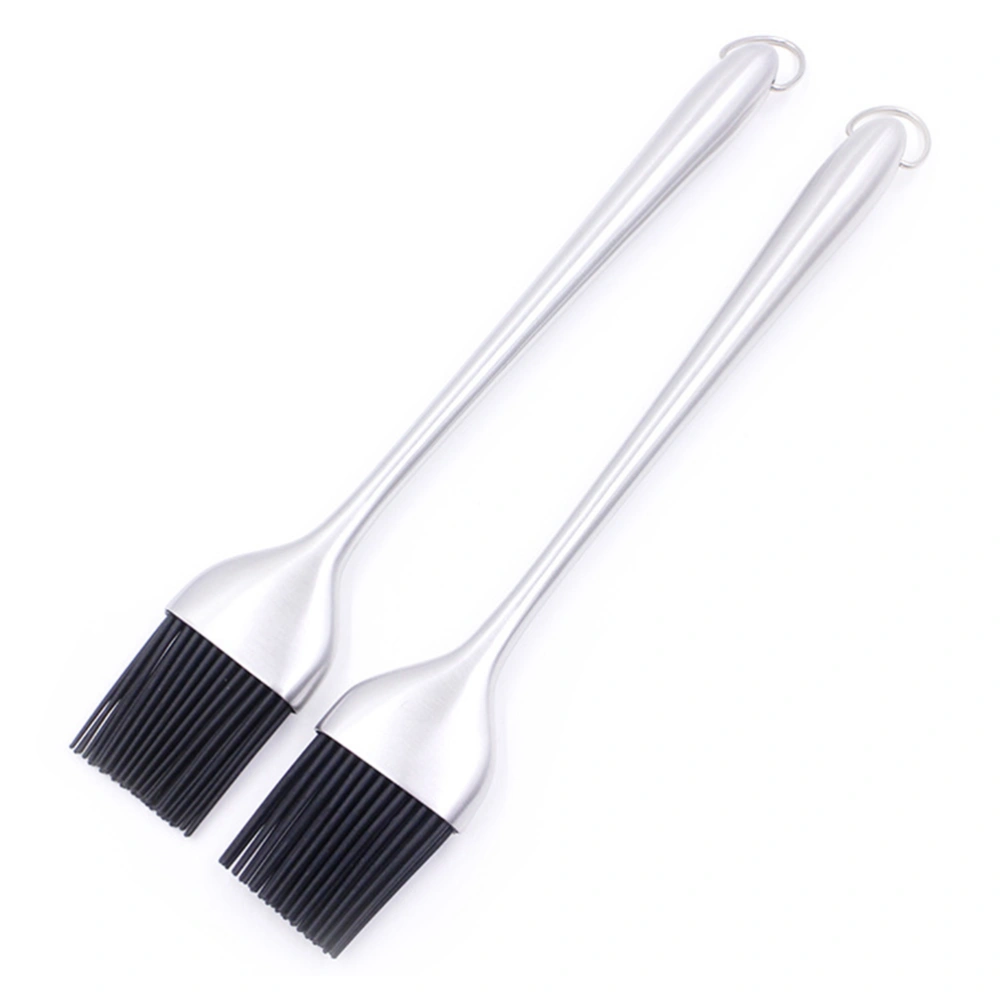 Heat Resistance Grill Brush with Stainless Steel Handle Oil Sauce Cream Brush for Barbecue BBQ Meat Cakes Pastries (30cm  Straight)