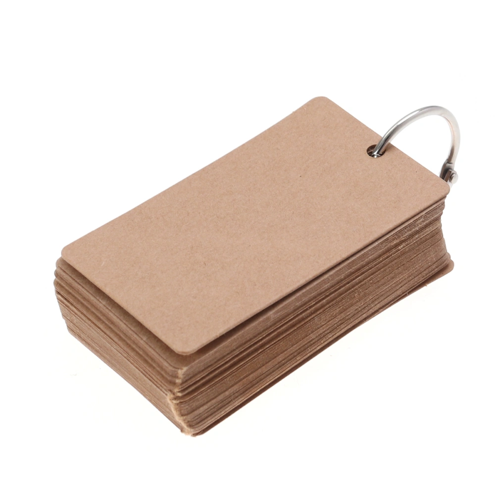 50 Pages Binder Ring Easy Flash Kraft Paper Study Cards Bookmark DIY Greeting Index (Kraft )