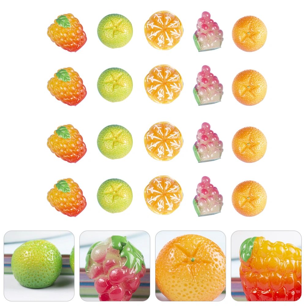 50pcs Resin Simulation Mini Fruits Creative Adorable Handcraft Accessories