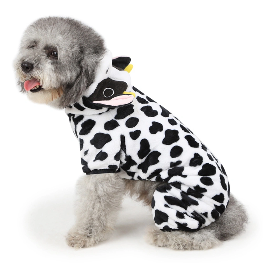 Pet Costume Dog Halloween Suit Dog Milk Cow Costume Dog Jumpsuit Pet Puppy Supplies - Size L