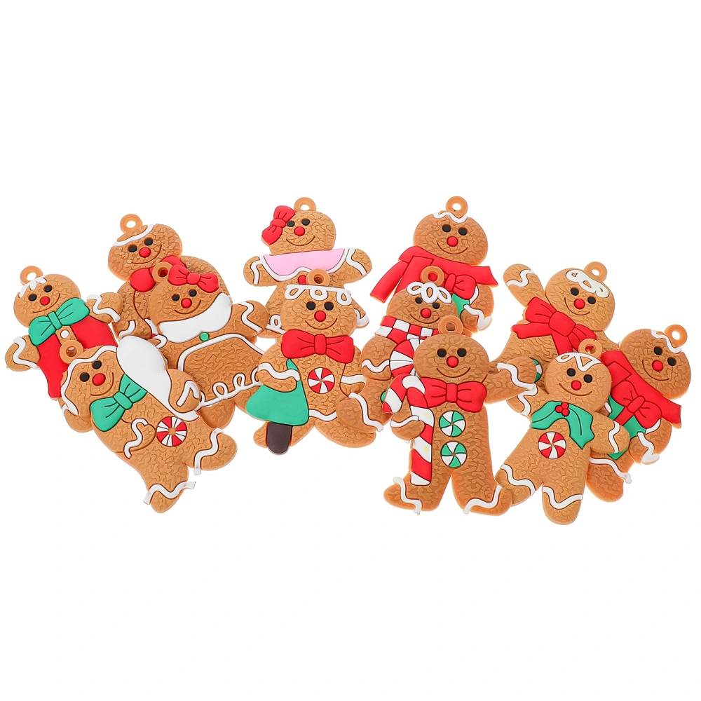 12pcs Xmas Tree Decorations Cookie Man Ornaments Plastic Craft Xmas Decorations