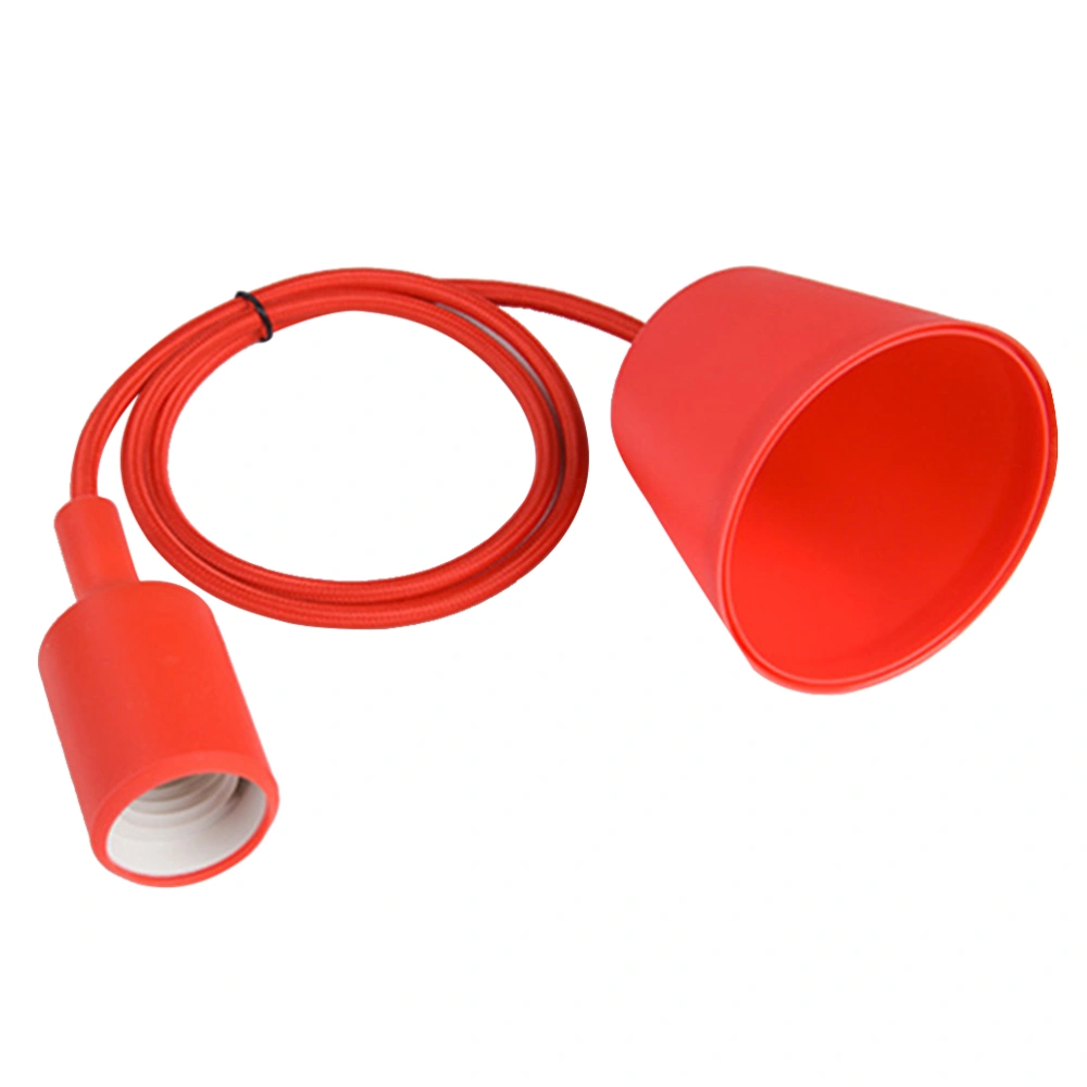 Silicone Hanging Lamp Holder with E27 Base LED Light Socket for Kitchens Dining Rooms Living Rooms Corridor Bars Restaurants (Red)