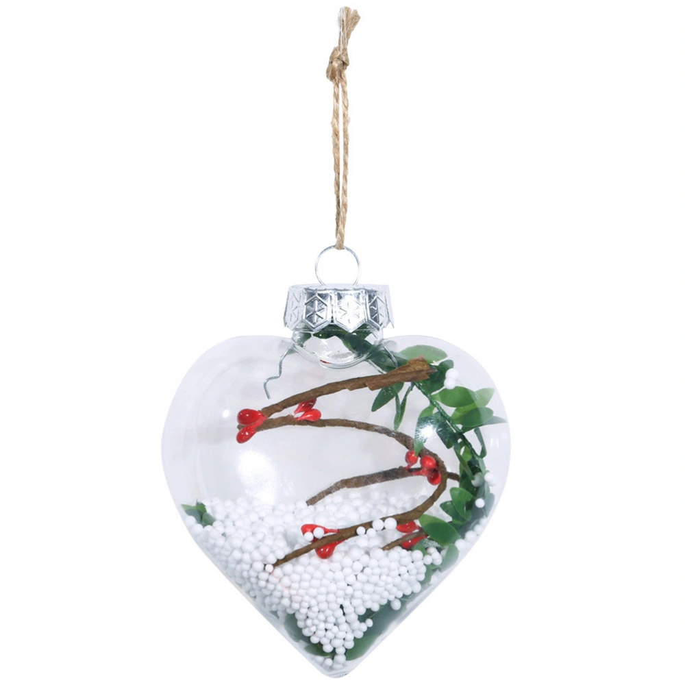 4PCS Christmas Love Heart Shape Ornament Xmas Tree Door Wall Hanging Decoration Party Favor Home Garden Pendants (Random Style)