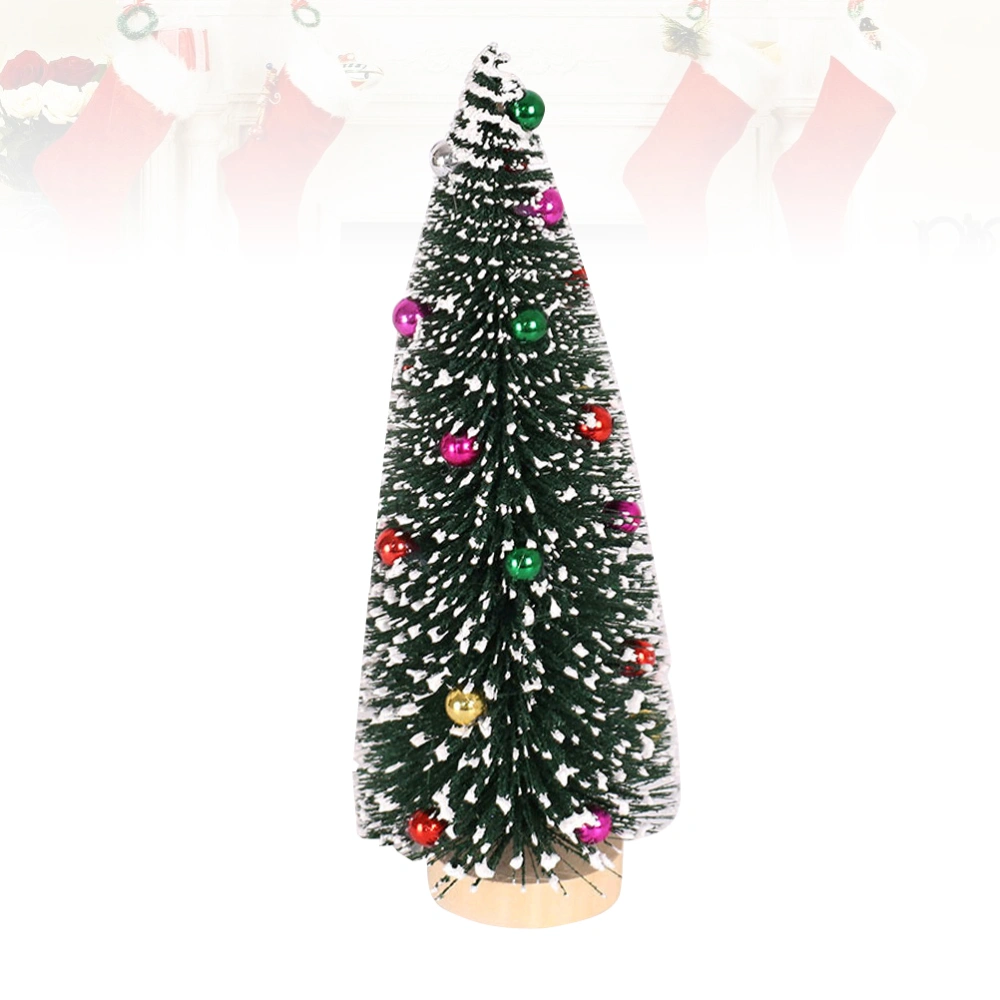 25cm Colorful Bead Pine Desktop Christmas Trees Ornament for Home Store Office