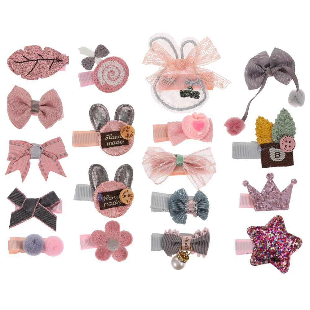 18pcs Adorable Children Cartoon Small Hairpins Little Girl Lovely Headdress