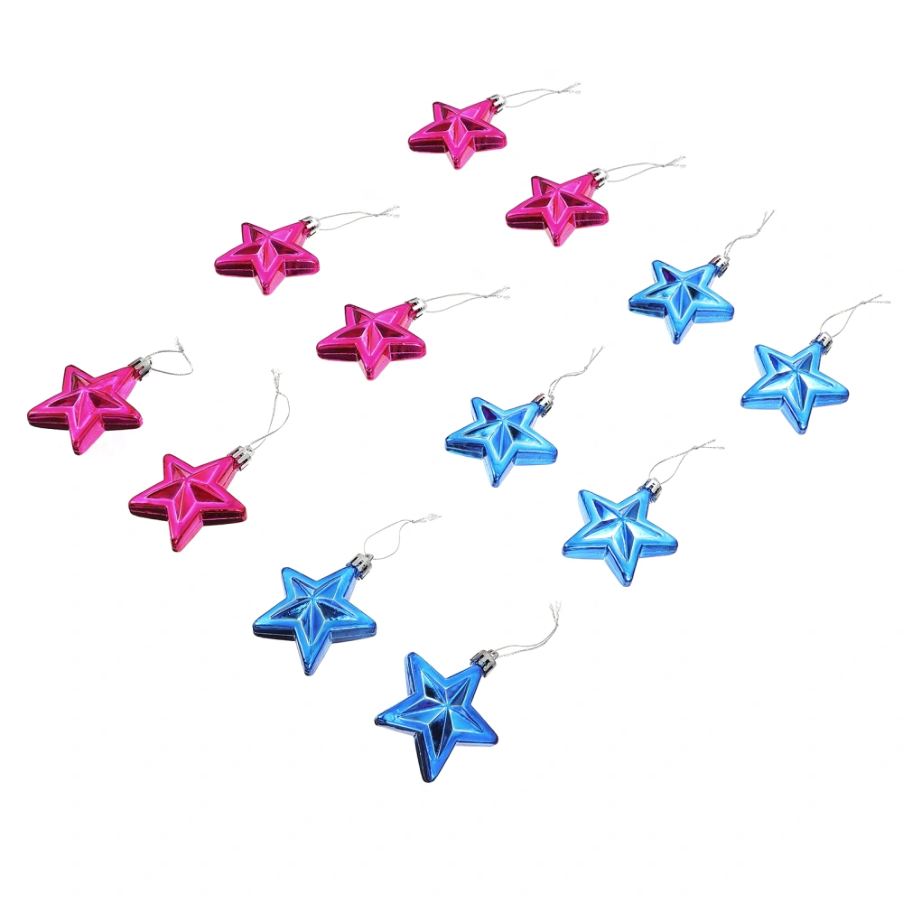 2 Sets Christmas Hanging Ornaments Xmas Tree Pendants Five-Pointed Star Decors