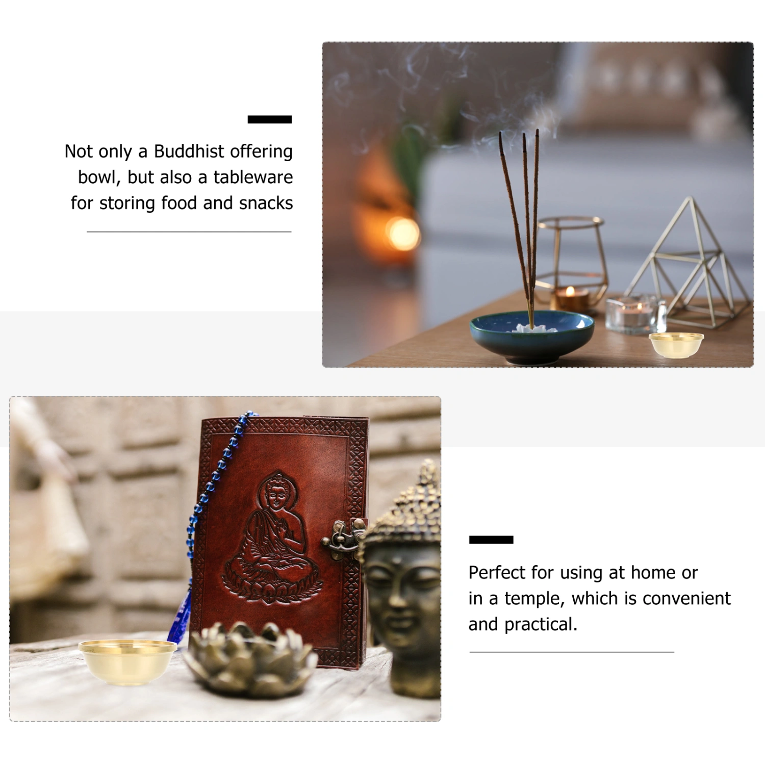 2pcs Copper Bowl Water Offering Bowl Buddhist Sacrifice Bowl Buddhist Supplies