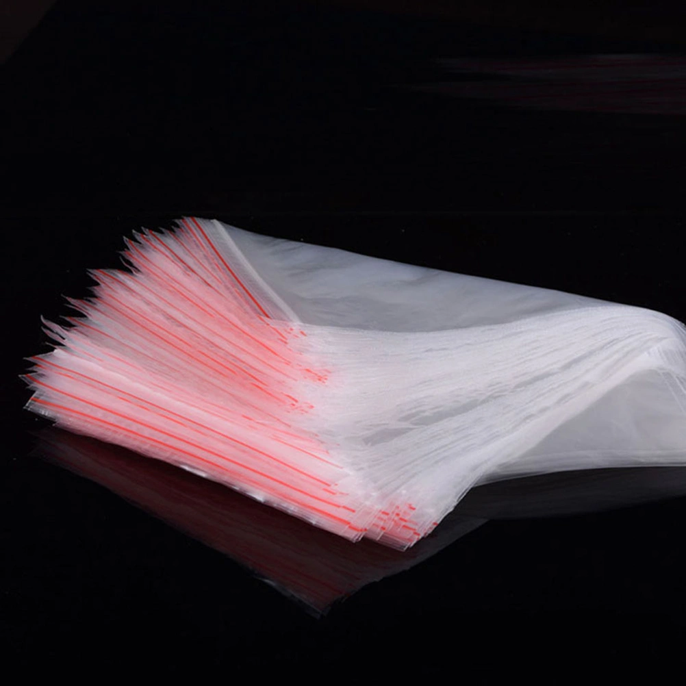 100pcs 11x16cm Sealing Bags Zipper Poly Bags Clear Resealable Transparent Storage Bags Dispenser Bag
