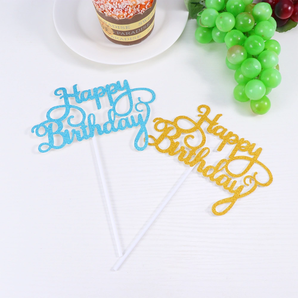 25pcs Cake Toppers Glittering Cake Picks Cupcake Decor Party Supplies (Golden, Silver, Blue, Rosy, Black, 5 of each)