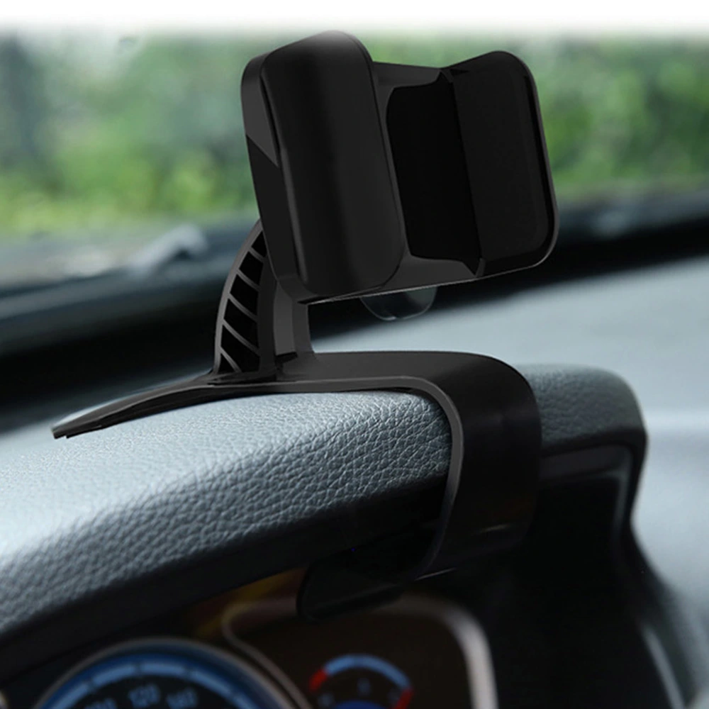 Antiskid Car Phone Holder Dashboard Mount Clip Clamp Adjustable Phone Stand Bracket for iPhone Xiaomi Huawe Car (Black)