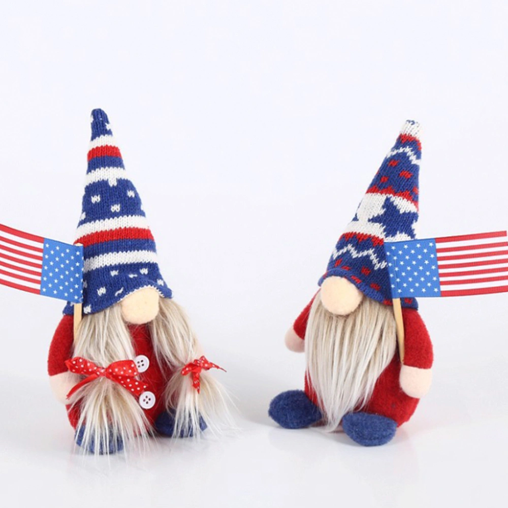 2pcs 4th of July Gnome Decor Independence Day Dwarf Adornment Decoration