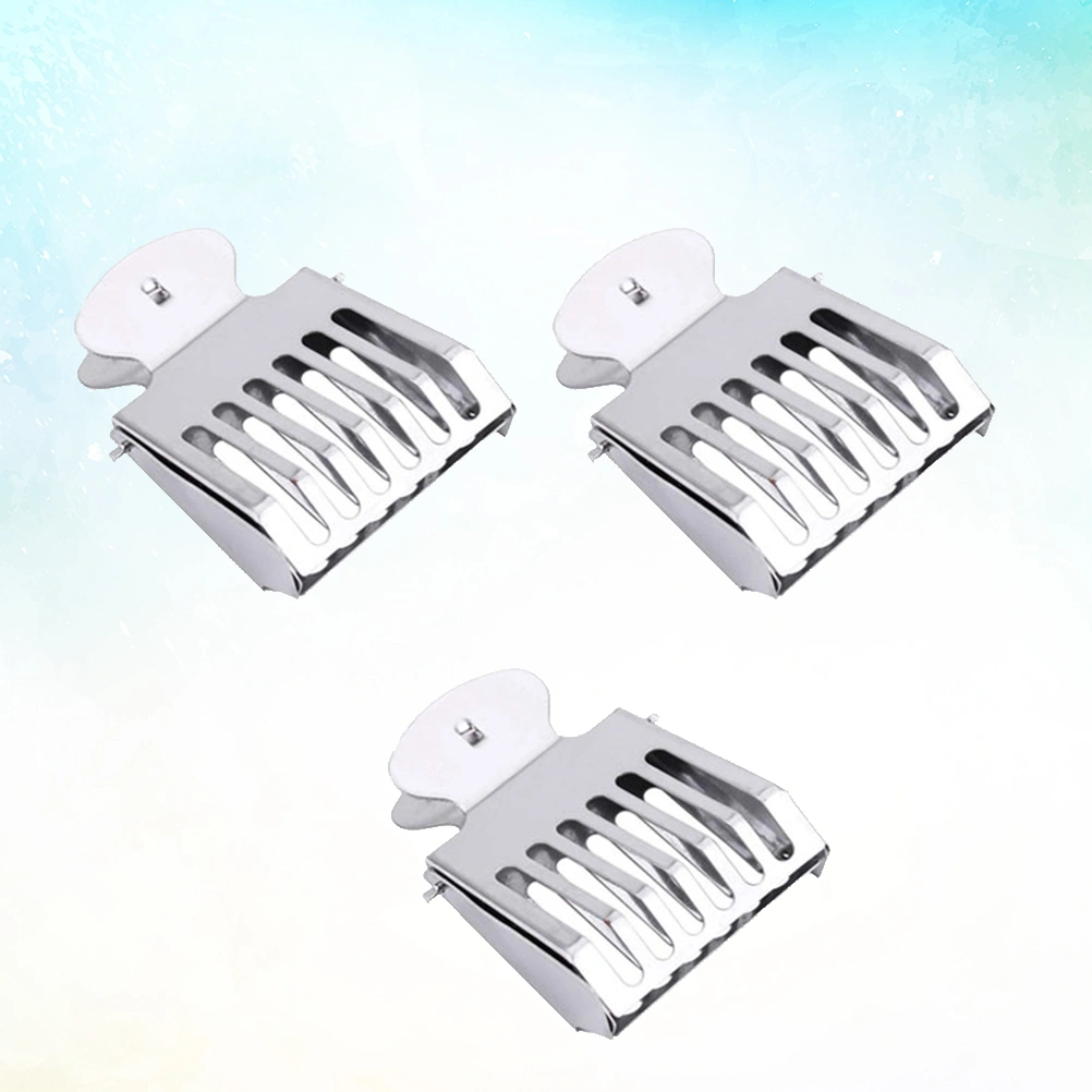 3PCS Beekeeping Clip Queen Bee Catcher Cage Bee Catcher Stainless Steel Beekeeper Tool (Silver)